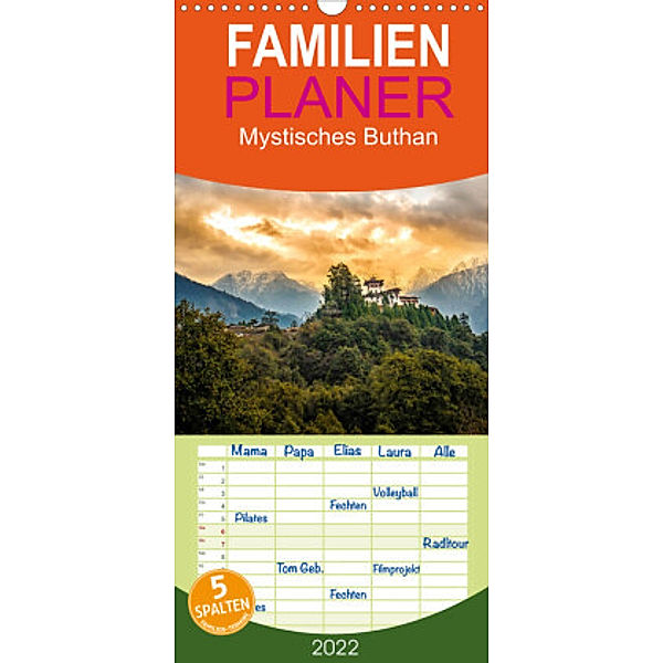 Familienplaner Mystisches Bhutan (Wandkalender 2022 , 21 cm x 45 cm, hoch), Tommy Seiter