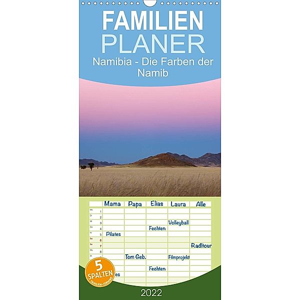 Familienplaner Namibia - Die Farben der Namib (Wandkalender 2022 , 21 cm x 45 cm, hoch), Sandra Schänzer