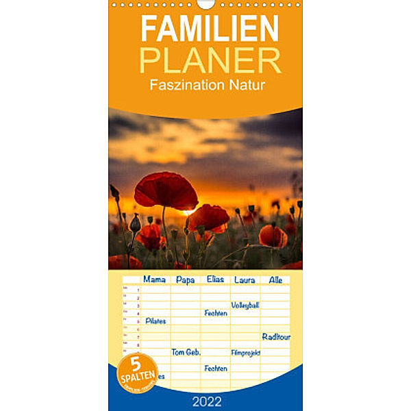 Familienplaner Natur Faszination (Wandkalender 2022 , 21 cm x 45 cm, hoch), Picfiart