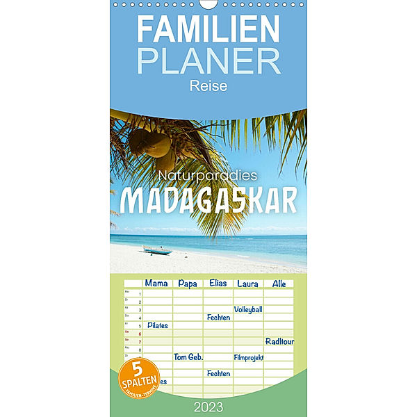 Familienplaner Naturparadies Madagaskar (Wandkalender 2023 , 21 cm x 45 cm, hoch), SF