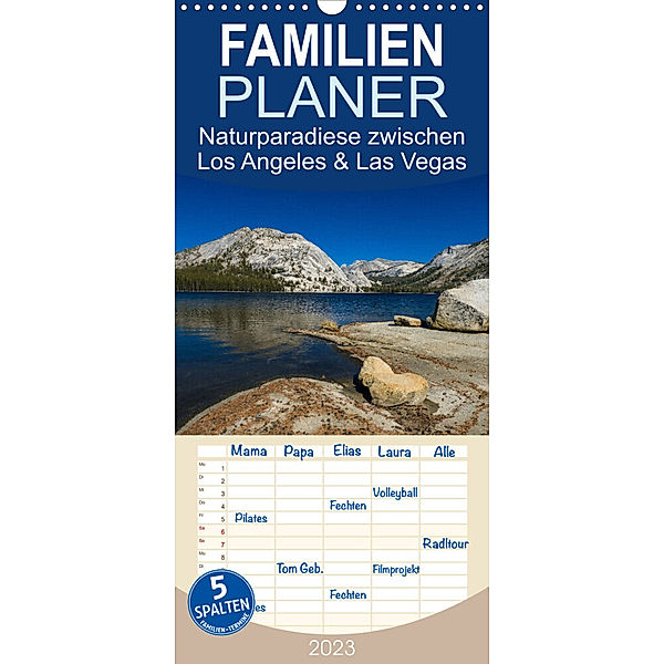 Familienplaner Naturparadiese zwischen Los Angeles und Las Vegas (Wandkalender 2023 , 21 cm x 45 cm, hoch), Rolf Hitzbleck