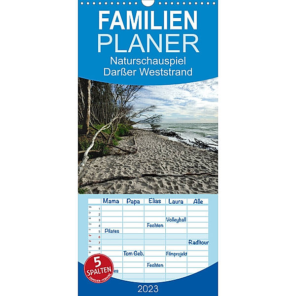 Familienplaner Naturschauspiel Darsser Weststrand (Wandkalender 2023 , 21 cm x 45 cm, hoch), Friedrich Pries