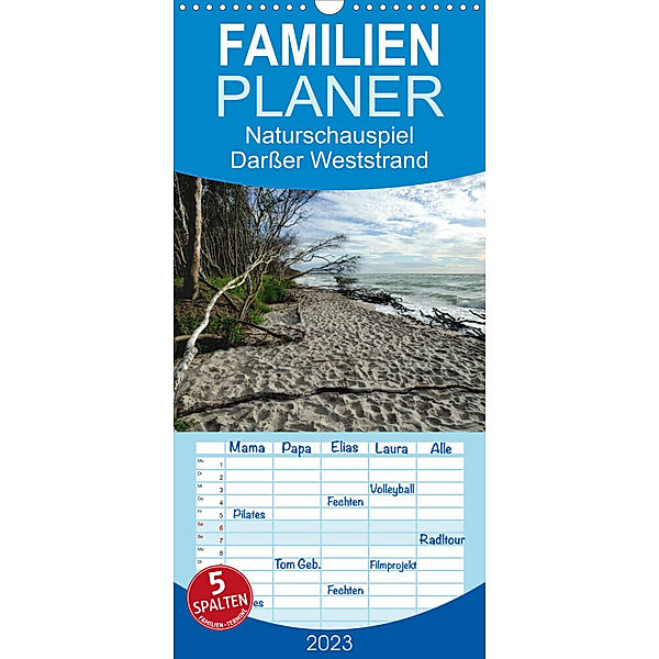 Familienplaner Naturschauspiel Darßer Weststrand (Wandkalender 2023 , 21 cm x 45 cm, hoch), Friedrich Pries