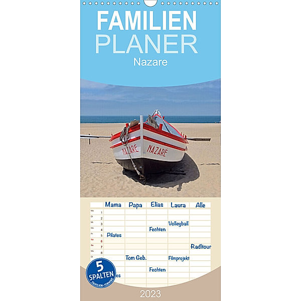 Familienplaner Nazare (Wandkalender 2023 , 21 cm x 45 cm, hoch), insideportugal