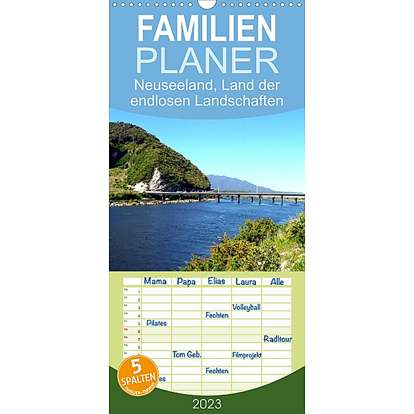 Familienplaner Neuseeland, Land der endlosen Landschaften (Wandkalender 2023 , 21 cm x 45 cm, hoch), Christian Bosse