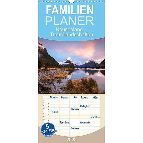Familienplaner Neuseeland - Traumlandschaften aus einem Naturparadies (Wandkalender 2023 , 21 cm x 45 cm, hoch), Matteo Colombo