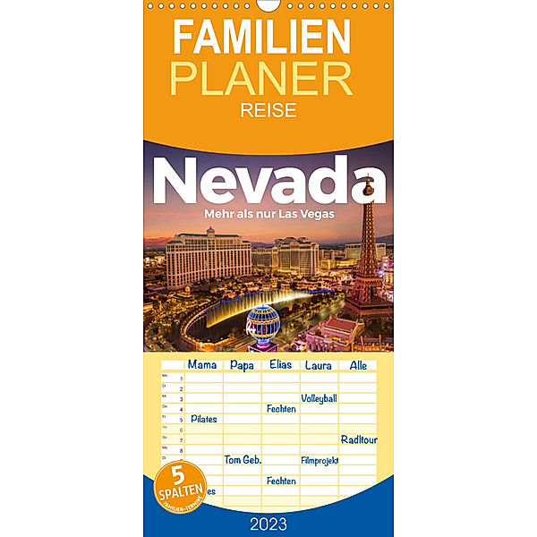 Familienplaner Nevada - Mehr als nur Las Vegas (Wandkalender 2023 , 21 cm x 45 cm, hoch), Benjamin Lederer