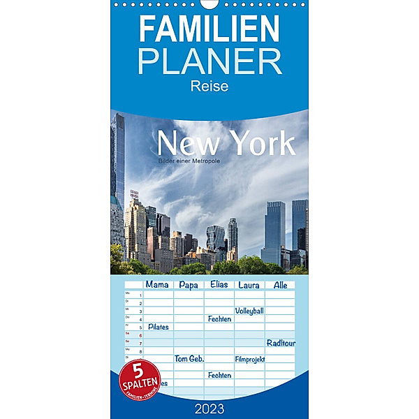 Familienplaner New York - Bilder einer Metropole (Wandkalender 2023 , 21 cm x 45 cm, hoch), Christiane calmbacher