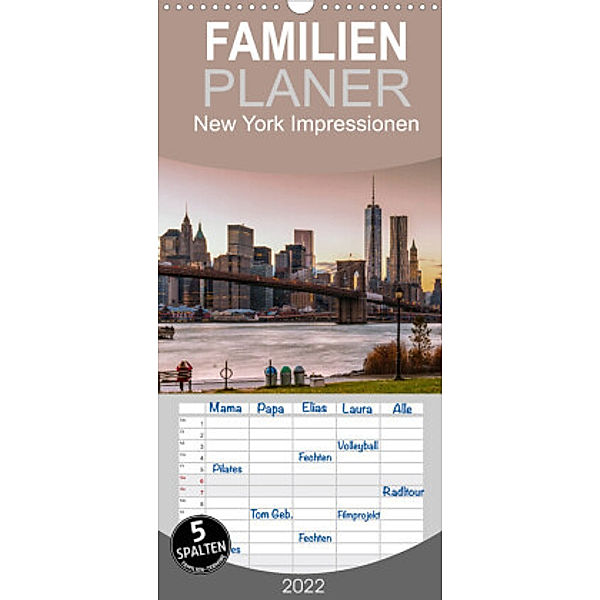 Familienplaner New York Impressionen (Wandkalender 2022 , 21 cm x 45 cm, hoch), Marcus Sielaff
