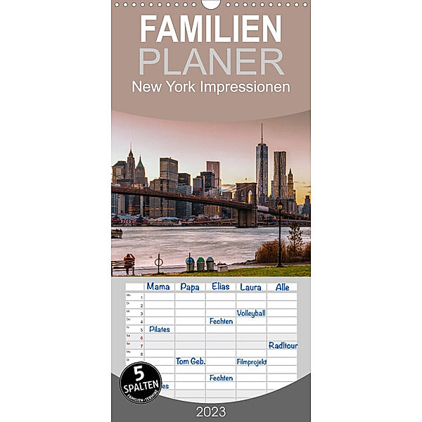 Familienplaner New York Impressionen (Wandkalender 2023 , 21 cm x 45 cm, hoch), Marcus Sielaff