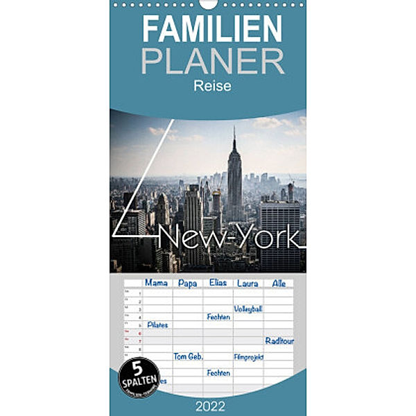 Familienplaner New York Shoots (Wandkalender 2022 , 21 cm x 45 cm, hoch), Oliver Pinkoss Photostorys