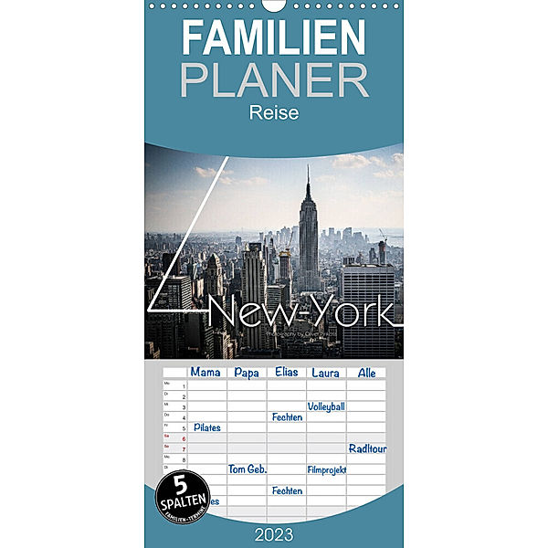 Familienplaner New York Shoots (Wandkalender 2023 , 21 cm x 45 cm, hoch), Oliver Pinkoss Photostorys