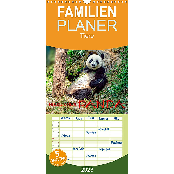 Familienplaner Niedlicher Panda (Wandkalender 2023 , 21 cm x 45 cm, hoch), Peter Roder