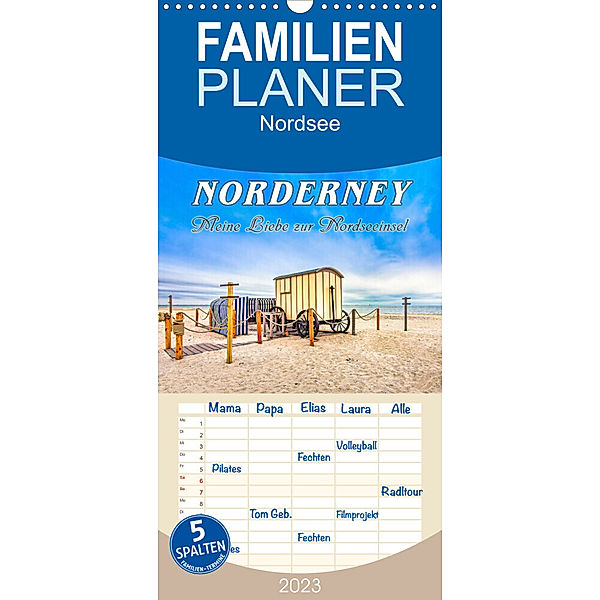 Familienplaner NORDERNEY - Meine Liebe zur Nordseeinsel (Wandkalender 2023 , 21 cm x 45 cm, hoch), Andrea Dreegmeyer