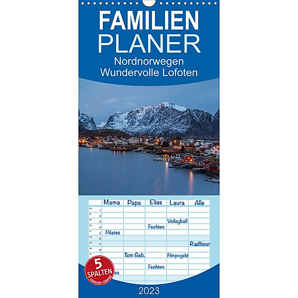 Familienplaner Nordnorwegen - Wundervolle Lofoten (Wandkalender 2023 , 21 cm x 45 cm, hoch), Nick Wrobel