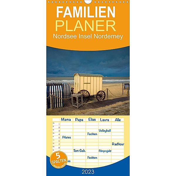 Familienplaner Nordsee Insel Norderney (Wandkalender 2023 , 21 cm x 45 cm, hoch), Dietmar Scherf