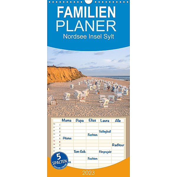 Familienplaner Nordsee Insel Sylt (Wandkalender 2023 , 21 cm x 45 cm, hoch), Dietmar Scherf