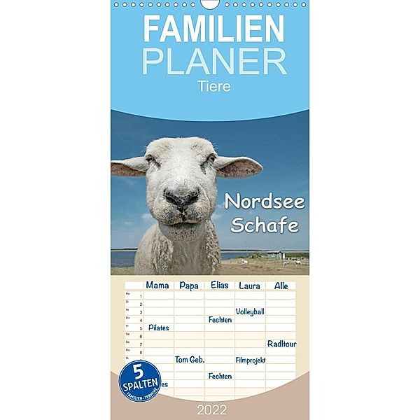 Familienplaner Nordsee Schafe (Wandkalender 2022 , 21 cm x 45 cm, hoch), Andrea Wilken