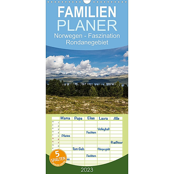 Familienplaner Norwegen - Faszination Rondanegebiet (Wandkalender 2023 , 21 cm x 45 cm, hoch), Margitta Hild
