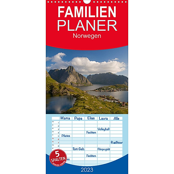 Familienplaner Norwegen (Wandkalender 2023 , 21 cm x 45 cm, hoch), Jörg Dauerer