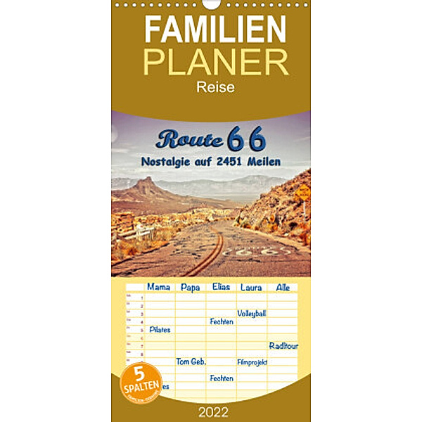 Familienplaner Nostalgie auf 2451 Meilen - Route 66 (Wandkalender 2022 , 21 cm x 45 cm, hoch), Peter Roder