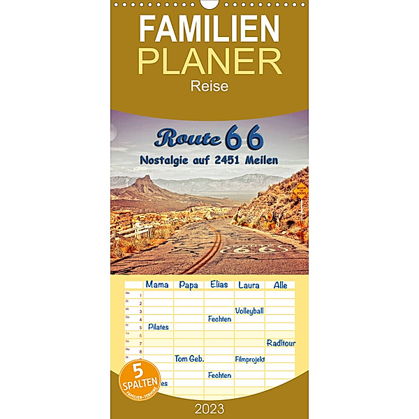 Familienplaner Nostalgie auf 2451 Meilen - Route 66 (Wandkalender 2023 , 21 cm x 45 cm, hoch), Peter Roder