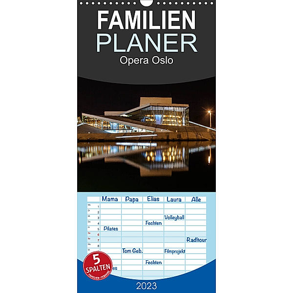 Familienplaner Opera Oslo (Wandkalender 2023 , 21 cm x 45 cm, hoch), Dirk rosin