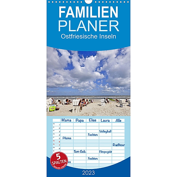 Familienplaner Ostfriesische Inseln (Wandkalender 2023 , 21 cm x 45 cm, hoch), McPHOTO