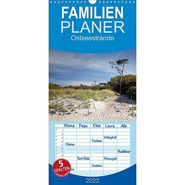 Familienplaner Ostseestrände (Wandkalender 2023 , 21 cm x 45 cm, hoch), Thomas Deter