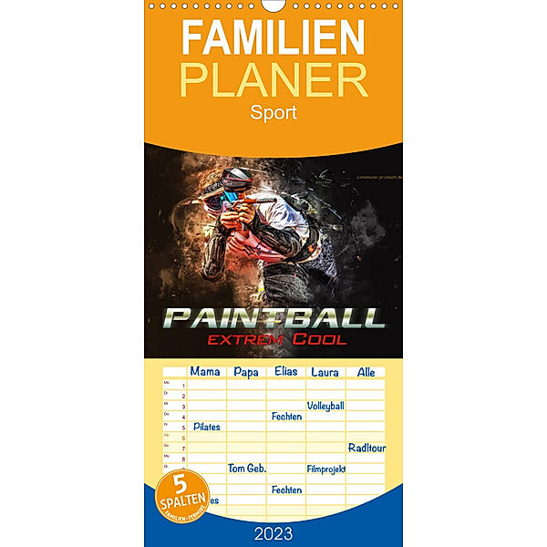 Familienplaner Paintball - extrem cool (Wandkalender 2023 , 21 cm x 45 cm, hoch), Peter Roder