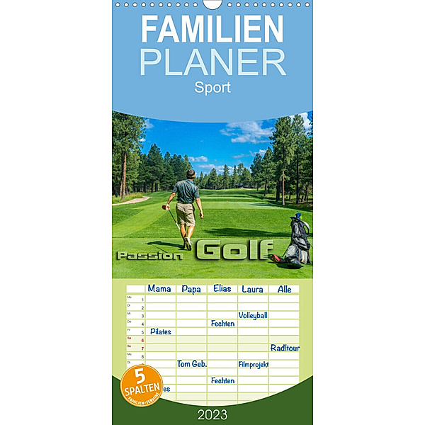 Familienplaner Passion Golf (Wandkalender 2023 , 21 cm x 45 cm, hoch), Renate Bleicher