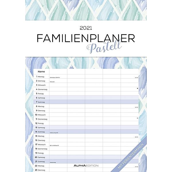 Familienplaner Pastell 2021