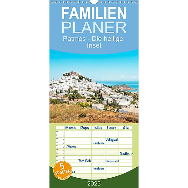 Familienplaner Patmos - Die heilige Insel (Wandkalender 2023 , 21 cm x 45 cm, hoch), Thomas / Jastram, Elisabeth Jastram