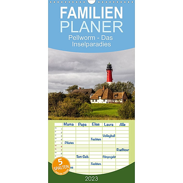 Familienplaner Pellworm - Das Inselparadies (Wandkalender 2023 , 21 cm x 45 cm, hoch), AkremaFotoArt