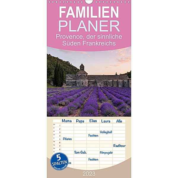 Familienplaner Provence, der sinnliche Süden Frankreichs (Wandkalender 2023 , 21 cm x 45 cm, hoch), Joana Kruse