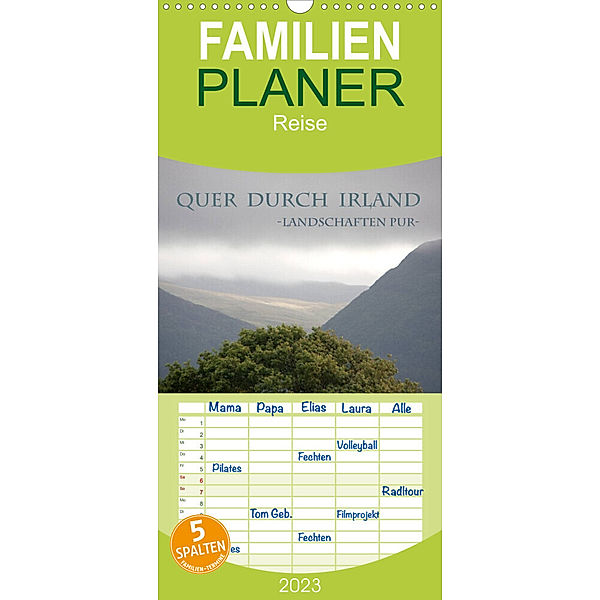 Familienplaner Quer durch Irland - Landschaften pur (Wandkalender 2023 , 21 cm x 45 cm, hoch), Antje Kügler