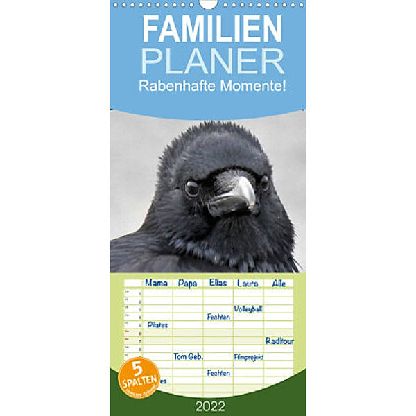 Familienplaner Rabenhafte Momente! (Wandkalender 2022 , 21 cm x 45 cm, hoch), Meike AJo. Dettlaff