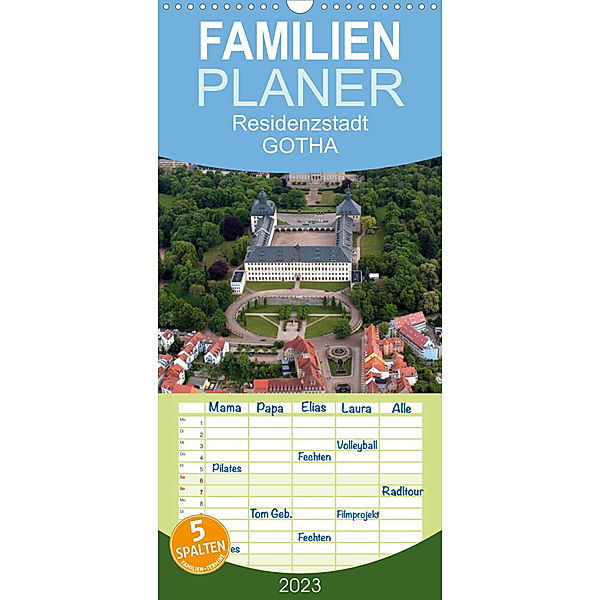 Familienplaner Residenzstadt GOTHA (Wandkalender 2023 , 21 cm x 45 cm, hoch), Bild- & Kalenderverlag Monika Müller