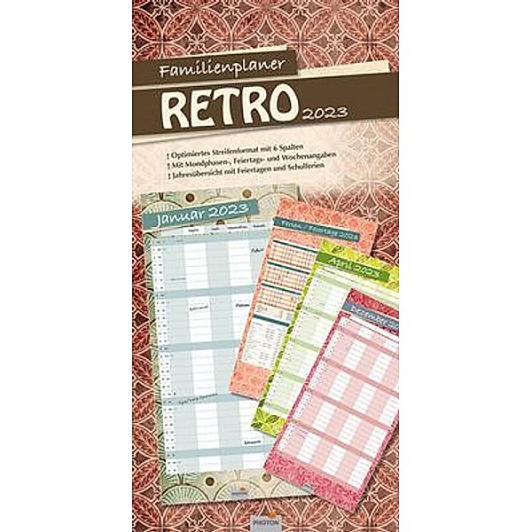 FAMILIENPLANER RETRO Kalender 2023