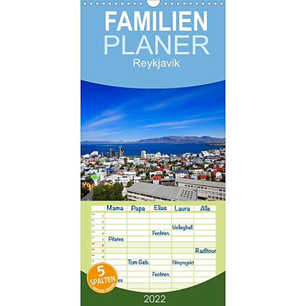 Familienplaner Reykjavik (Wandkalender 2022 , 21 cm x 45 cm, hoch), Andrea Koch