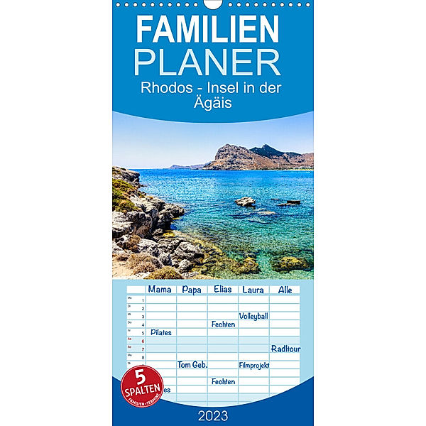 Familienplaner Rhodos - Die faszinierende Insel in der Ägäis (Wandkalender 2023 , 21 cm x 45 cm, hoch), Solveig Rogalski