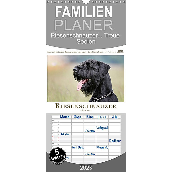 Familienplaner Riesenschnauzer... Treue Seelen (Wandkalender 2023 , 21 cm x 45 cm, hoch), Martina Wrede - Wredefotografie