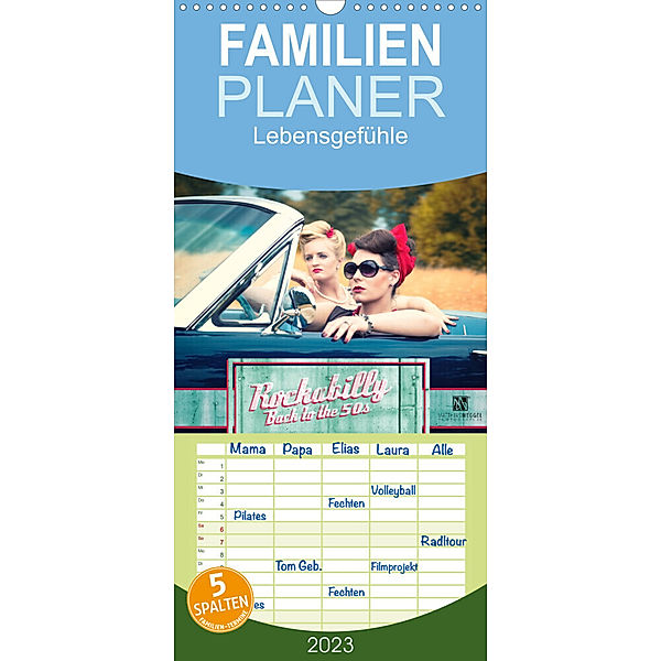 Familienplaner Rockabilly - Back to the 50s (Wandkalender 2023 , 21 cm x 45 cm, hoch), Matthias Weggel