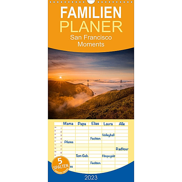 Familienplaner San Francisco Moments (Wandkalender 2023 , 21 cm x 45 cm, hoch), Markus van Hauten