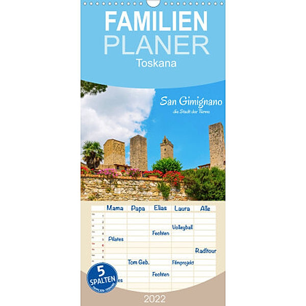 Familienplaner San Gimignano, die Stadt der Türme (Wandkalender 2022 , 21 cm x 45 cm, hoch), Christian Müller