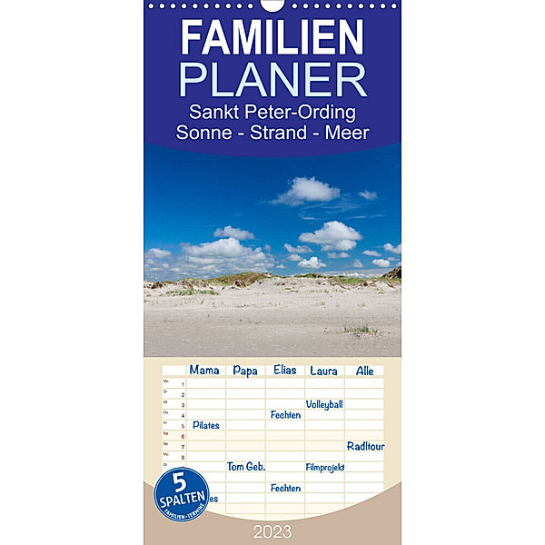 Familienplaner Sankt Peter-Ording. Sonne - Strand - Meer (Wandkalender 2023 , 21 cm x 45 cm, hoch), Sabine Reuke