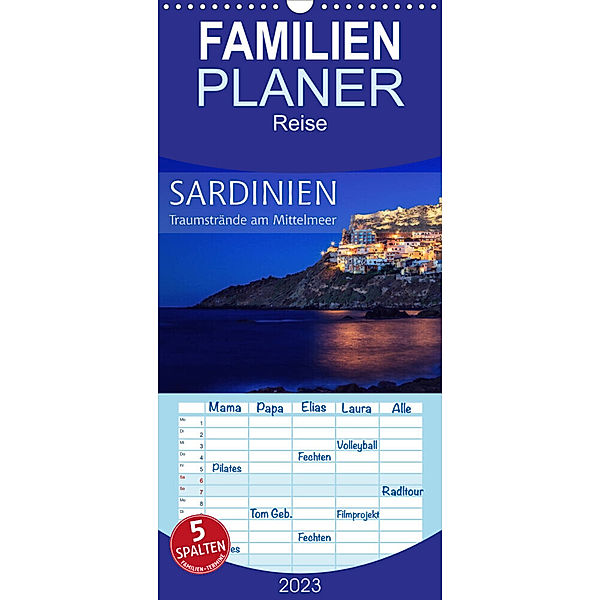 Familienplaner Sardinien - Traumstrände am Mittelmeer (Wandkalender 2023 , 21 cm x 45 cm, hoch), Patrick Rosyk