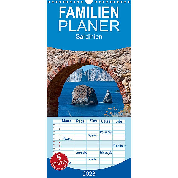 Familienplaner Sardinien (Wandkalender 2023 , 21 cm x 45 cm, hoch), Anneli Hegerfeld-Reckert