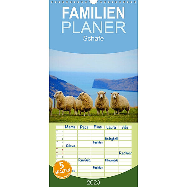 Familienplaner Schafe (Wandkalender 2023 , 21 cm x 45 cm, hoch), Elisabeth Stanzer