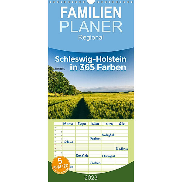 Familienplaner Schleswig-Holstein in 365 Farben (Wandkalender 2023 , 21 cm x 45 cm, hoch), Thomas Jansen